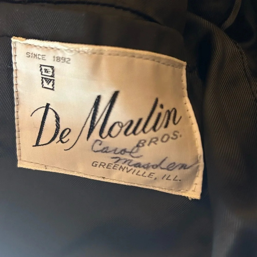 Vintage DeMoulin Wool Blazer Navy Blue Classic Patch Pockets Medium - Picture 6 of 9